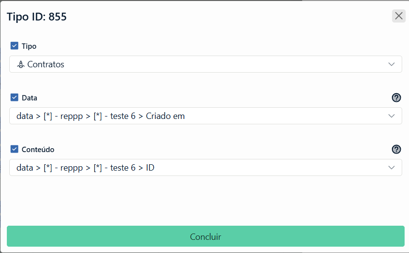 Configuração de Itens