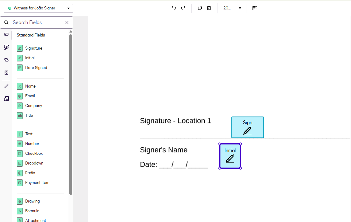 Signature Field Placement