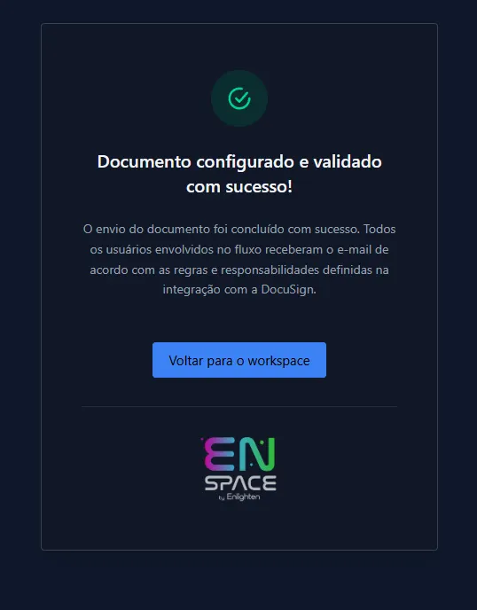 Confirmação de Envio com Sucesso