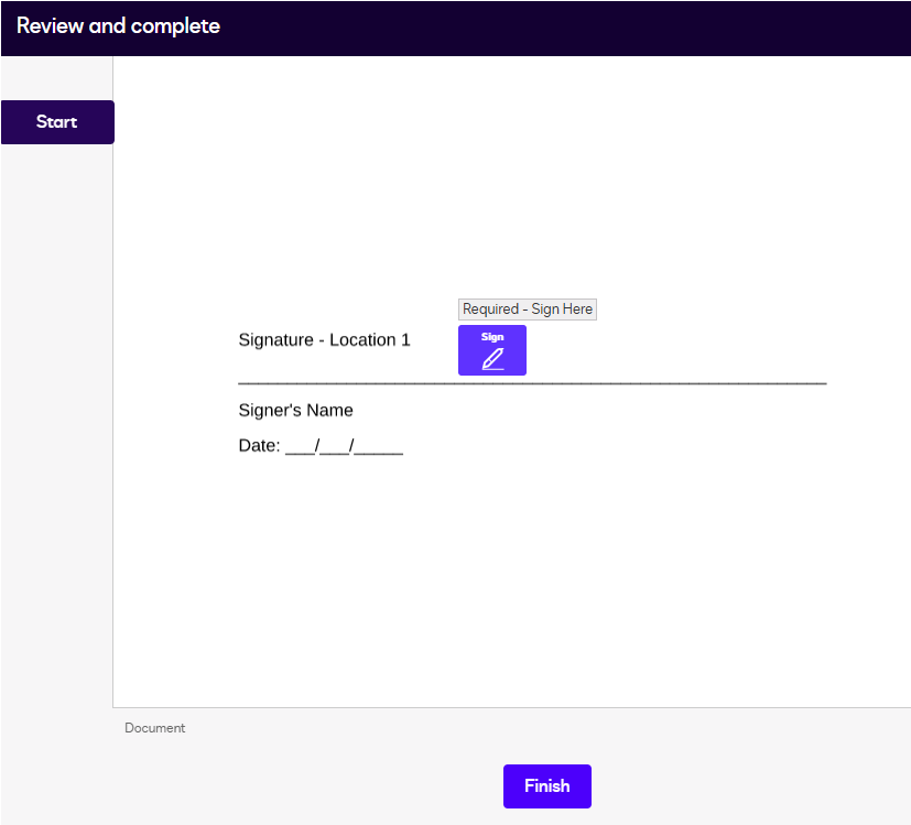 Signature Email View for Participant