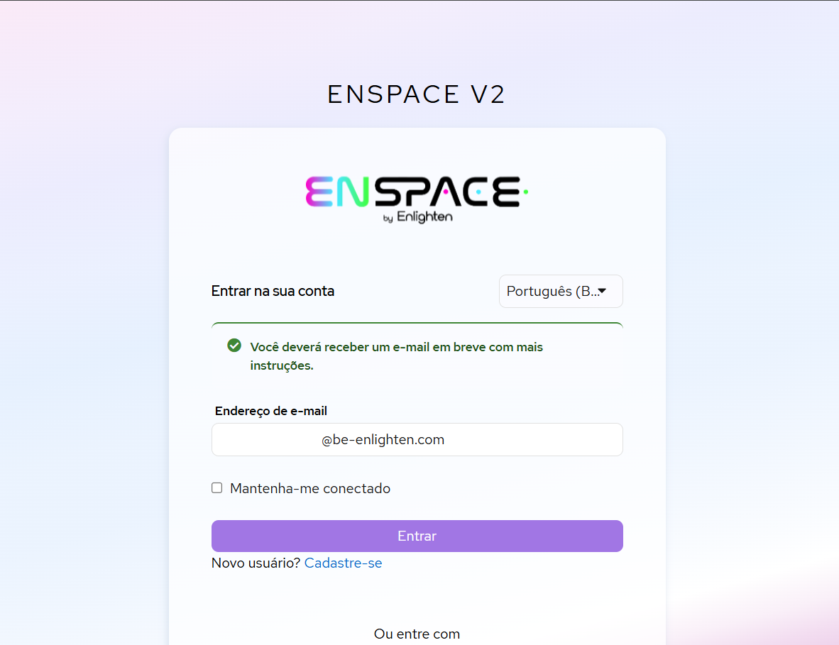 Login com email corporativo