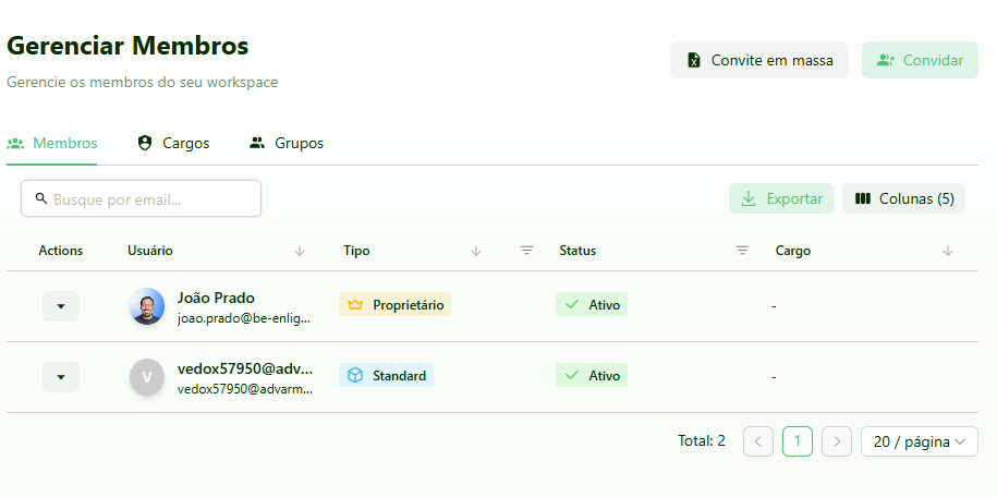 Atualização do Status para o ADM